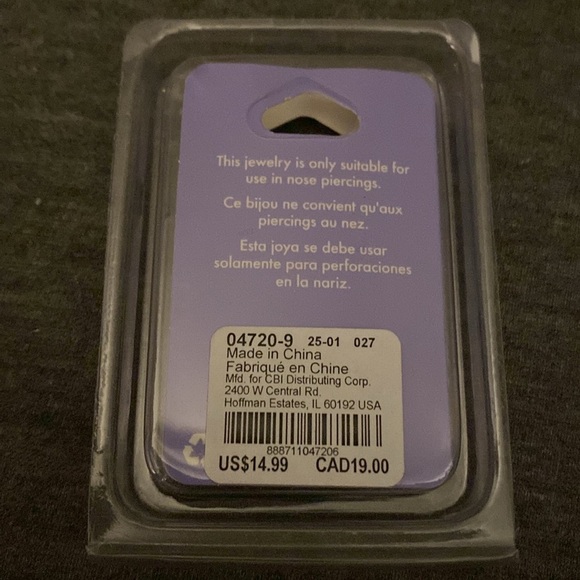 Claire’s Nose Stainless Steel Post Nose Rings 22G - Picture 2 of 3